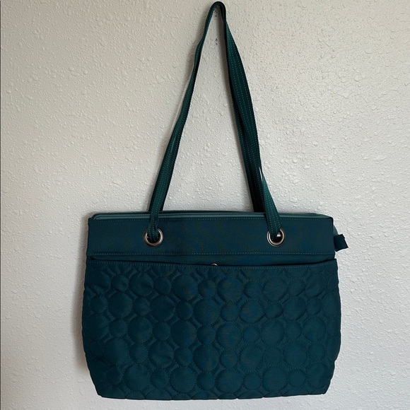 Thirty-One Vary You Versatile Jade Quilted Dots 2 Way Tote Bag - Picture 1 of 9